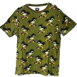 W X Y Z men's short sleeve tee with crank motif army green Size: M